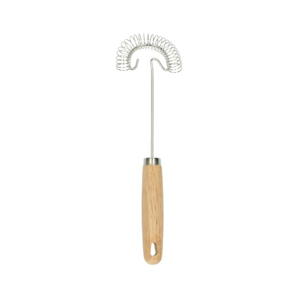 Rubberwood and stainless steel spiral whisk