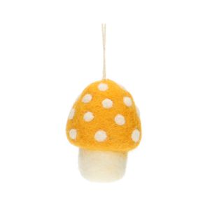 Yellow felt, toadstool-shaped , approx. 6.5 cm