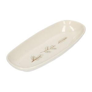Serving dish, Pine branches, stoneware, oval, 26 x 12 cm