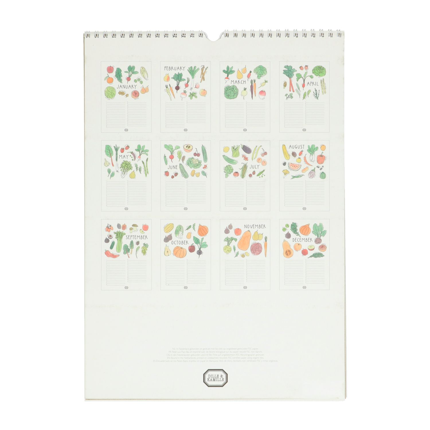 Season Calendar, Fruit and Vegetable Poster Wall Decoration