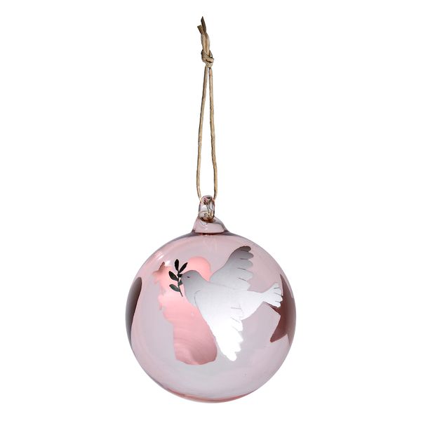 Christmas bauble, glass, pigeon