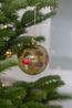 Green glass, toadstool and acorn-shaped Christmas decoration