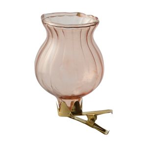 Mini-Vase mit Klammer, Glas, hellrosa