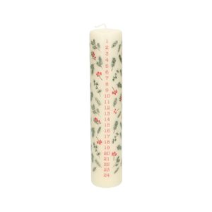 Adventskerze, Zweige und Beeren 24 cm	