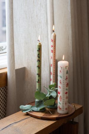 Green, advent candle, dinner, 30 cm