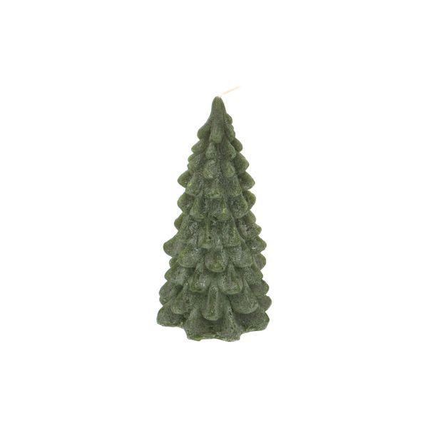 Dark green, Christmas tree-shaped candle