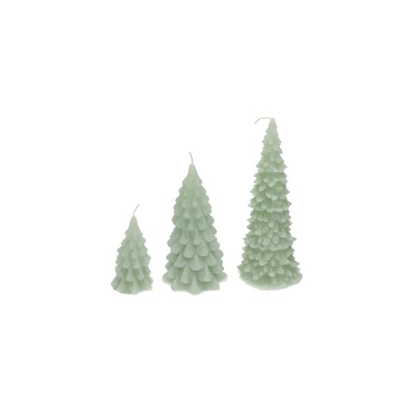 Light green, Christmas tree-shaped candle | Advent calender gifts ...