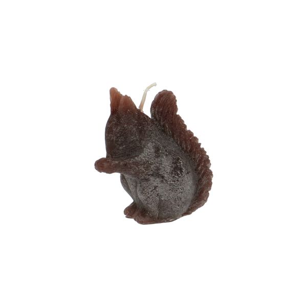 Dark brown, squirrel-shaped candle