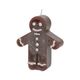 Dark brown, gingerbread man-shaped candle