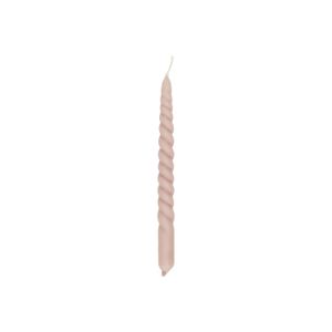 Bougies torsadées, rose, lot de 6