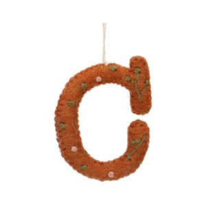 Christmas ornament, the letter C, felt