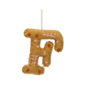 Christmas ornament, the letter F, felt