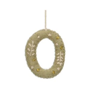 Christmas ornament, the letter O, felt