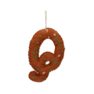 Christmas ornament, the letter Q, felt