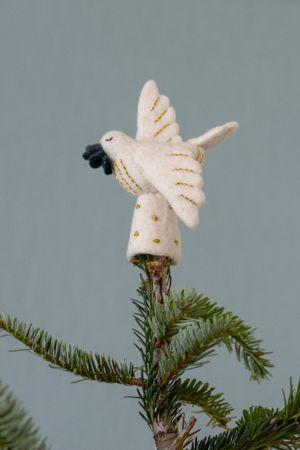 Christmas tree topper, felt, pigeon