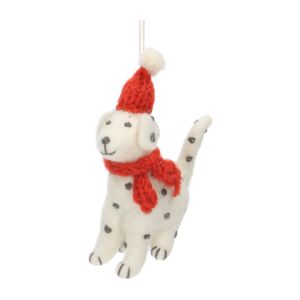 Felt, dalmatian-shaped Christmas decoration