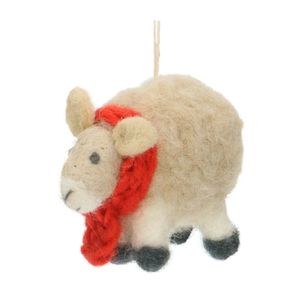Felt, sheep-shaped Christmas decoration