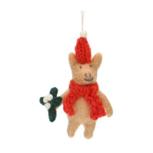 Pendentif de Noël, petit cochon, feutre