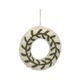 White felt, wreath-shaped Christmas decoration