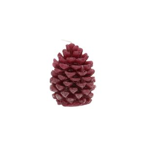 Dark brown, pine cone-shaped candle