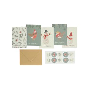 Kerstkaart + envelop, wintertuin, set van 10 in doos