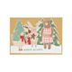 Christmas card with envelope, fold out Christmas animals