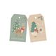 10, Christmas animal motif paper present labels