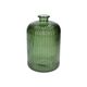 Ribbed, green glass vase, 23 cm