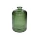 Vase, verre vert, rainuré, 23 cm