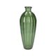 Vase, grünes Glas, geriffelt, h 28 x ø 12 cm 