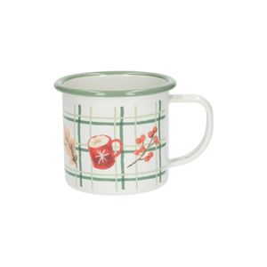 Beker met ruitjes en boshuisje