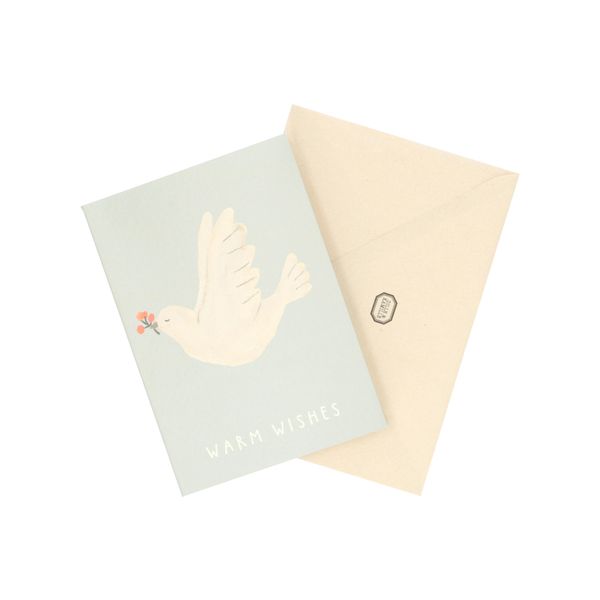 Kerstkaart met envelop, duif