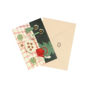 Weihnachtskarte mit Umschlag, quadratisch, blau