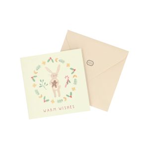 Weihnachtskarte mit Umschlag, Hase, quadratisch