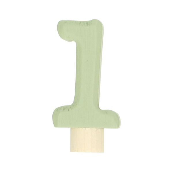 Insertable number, wooden, 1
