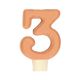 Insertable number, wooden, 3