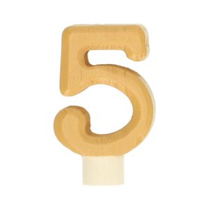 Insertable number, wooden, 5