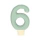 Insertable number, wooden, 6