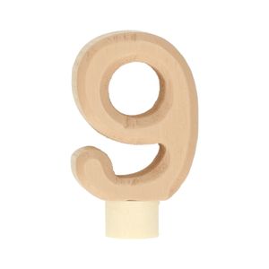 Insertable number, wooden, 9