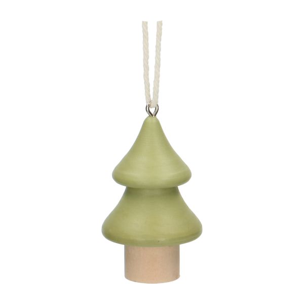 Pendentif de Noël, sapin, bois, vert clair
