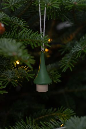 Pendentif de Noël, sapin, bois, vert foncé