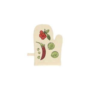 Cotton children’s oven mitt with a vegetable and fruit motif
