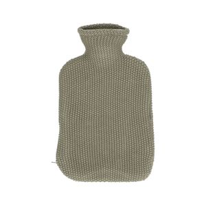Hot water bottle with a knitted cover, rubber and organic cotton