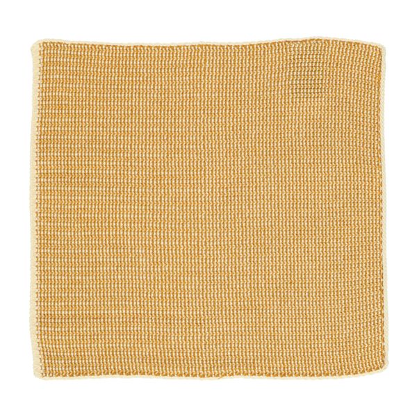 Cloths, knitted cotton, ochre yellow, 2, 25 x 25 cm 