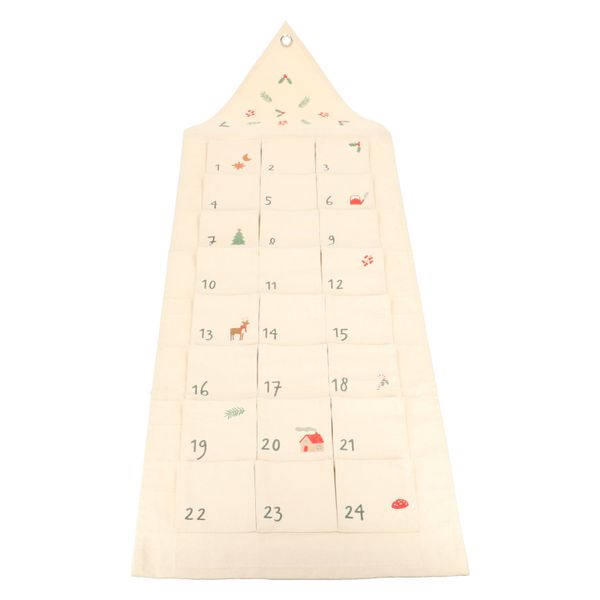 Organic cotton advent calendar, 24 windows, approx. 115 x 40 cm