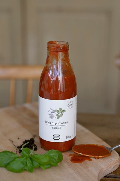 Organic salsa di pomodoro, basilico, 500 g