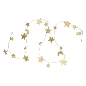 Kerstslinger, maan en sterren, messing