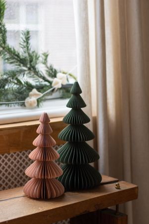 Kerstboom uitvouwbaar, papier, oudroze