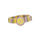 Watch, wooden, yellow/lilac