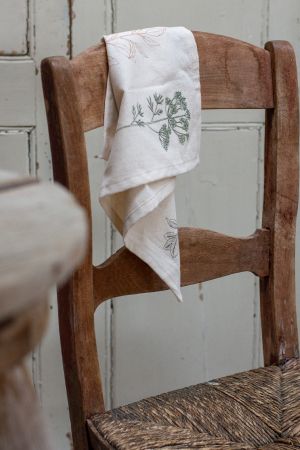 Cotton napkin with herb trim, 40 x 40 cm